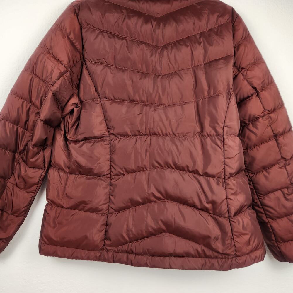Eddie Bauer Chevron Down Jacket EB650 Women's Large Brown/Burgundy - Picture 6 of 9